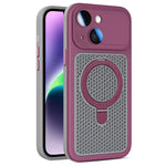 Custodia per telefono Armor Shield con rete di raffreddamento e supporto magnetico, con pellicola protettiva per l'obiettivo., For iPhone 15 Pro, For iPhone 15 Plus / 14 Plus, For iPhone 15, For iPhone 14 / 13
