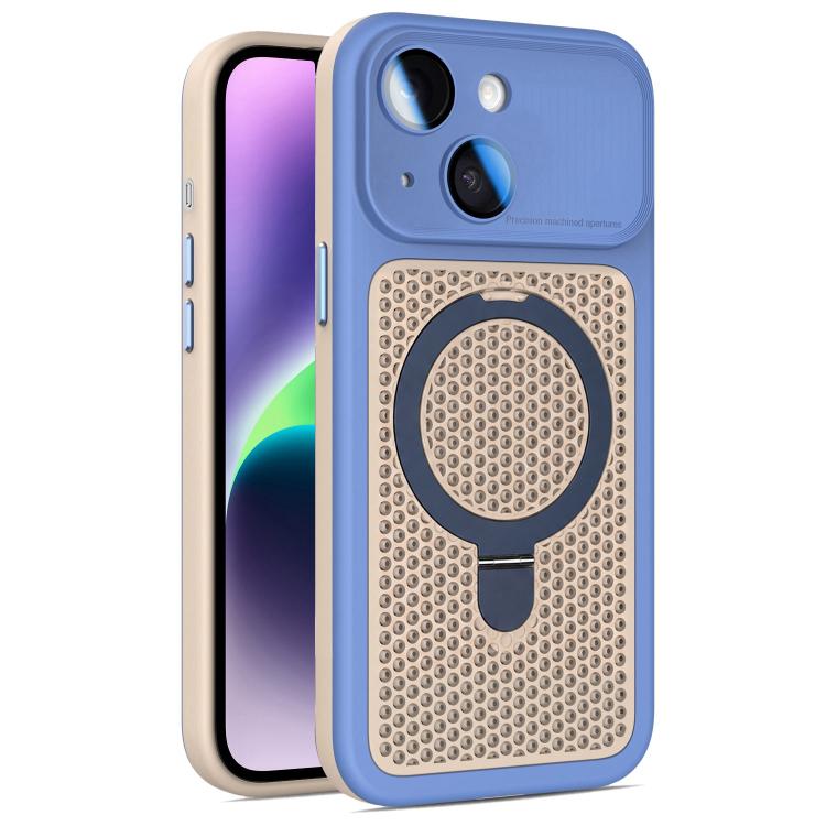 Custodia per telefono Armor Shield con rete di raffreddamento e supporto magnetico, con pellicola protettiva per l'obiettivo., For iPhone 15 Pro, For iPhone 15 Plus / 14 Plus, For iPhone 15, For iPhone 14 / 13