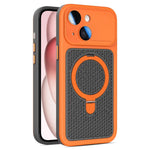 Custodia per telefono Armor Shield con rete di raffreddamento e supporto magnetico, con pellicola protettiva per l'obiettivo., For iPhone 15 Pro, For iPhone 15 Plus / 14 Plus, For iPhone 15, For iPhone 14 / 13