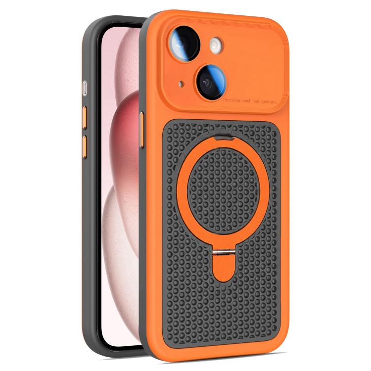 Custodia per telefono Armor Shield con rete di raffreddamento e supporto magnetico, con pellicola protettiva per l'obiettivo., For iPhone 15 Pro, For iPhone 15 Plus / 14 Plus, For iPhone 15, For iPhone 14 / 13