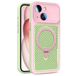 Custodia per telefono Armor Shield con rete di raffreddamento e supporto magnetico, con pellicola protettiva per l'obiettivo., For iPhone 15 Pro, For iPhone 15 Plus / 14 Plus, For iPhone 15, For iPhone 14 / 13