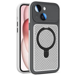 Custodia per telefono Armor Shield con rete di raffreddamento e supporto magnetico, con pellicola protettiva per l'obiettivo., For iPhone 15 Pro, For iPhone 15 Plus / 14 Plus, For iPhone 15, For iPhone 14 / 13