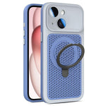 Custodia per telefono Armor Shield con rete di raffreddamento e supporto magnetico, con pellicola protettiva per l'obiettivo., For iPhone 15 Pro, For iPhone 15 Plus / 14 Plus, For iPhone 15, For iPhone 14 / 13