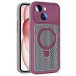 Custodia per telefono Armor Shield con rete di raffreddamento e supporto magnetico, con pellicola protettiva per l'obiettivo., For iPhone 15 Pro, For iPhone 15 Plus / 14 Plus, For iPhone 15, For iPhone 14 / 13
