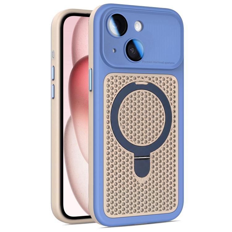 Custodia per telefono Armor Shield con rete di raffreddamento e supporto magnetico, con pellicola protettiva per l'obiettivo., For iPhone 15 Pro, For iPhone 15 Plus / 14 Plus, For iPhone 15, For iPhone 14 / 13