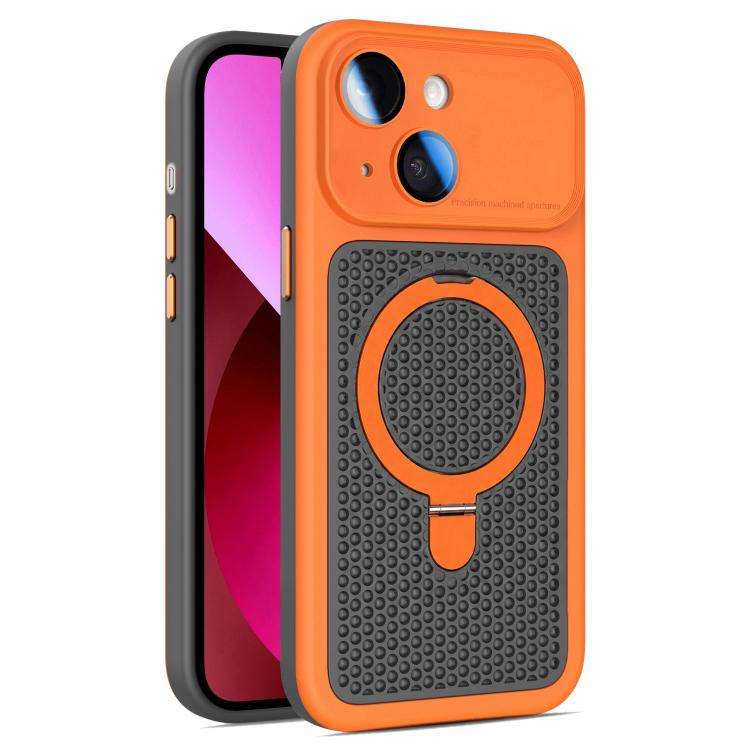 Custodia per telefono Armor Shield con rete di raffreddamento e supporto magnetico, con pellicola protettiva per l'obiettivo., For iPhone 15 Pro, For iPhone 15 Plus / 14 Plus, For iPhone 15, For iPhone 14 / 13