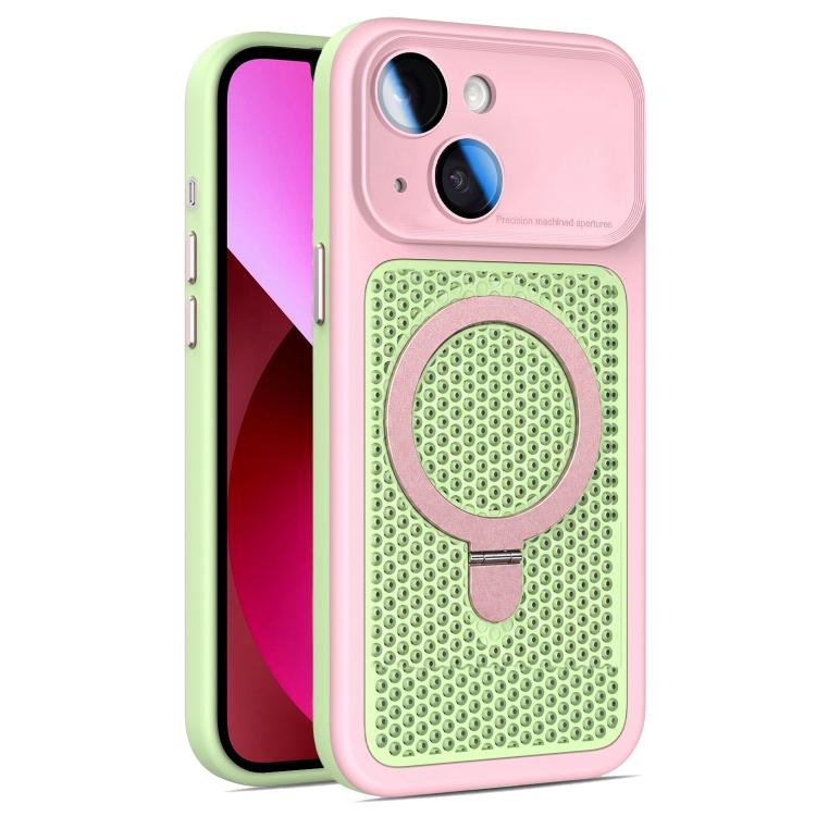 Custodia per telefono Armor Shield con rete di raffreddamento e supporto magnetico, con pellicola protettiva per l'obiettivo., For iPhone 15 Pro, For iPhone 15 Plus / 14 Plus, For iPhone 15, For iPhone 14 / 13