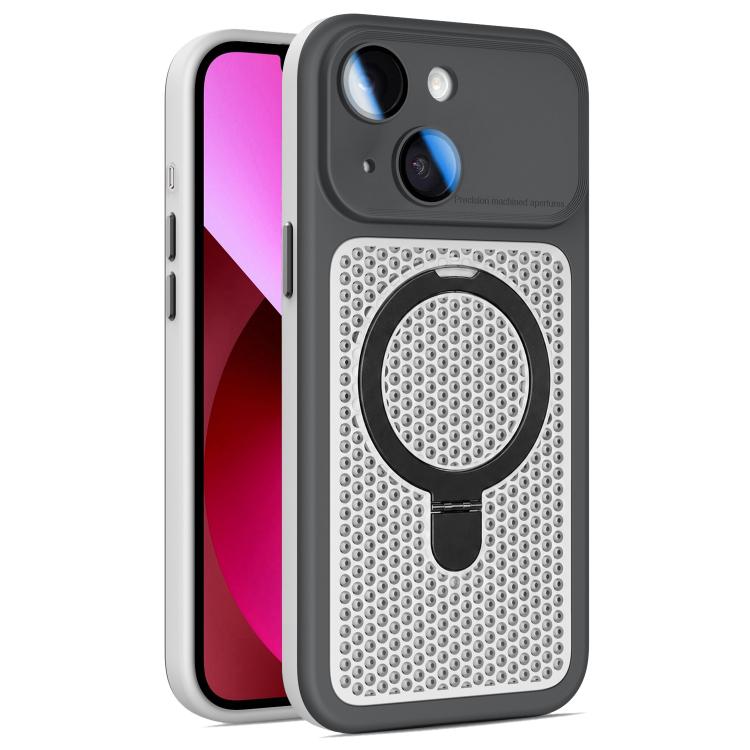 Custodia per telefono Armor Shield con rete di raffreddamento e supporto magnetico, con pellicola protettiva per l'obiettivo., For iPhone 15 Pro, For iPhone 15 Plus / 14 Plus, For iPhone 15, For iPhone 14 / 13