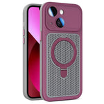 Custodia per telefono Armor Shield con rete di raffreddamento e supporto magnetico, con pellicola protettiva per l'obiettivo., For iPhone 15 Pro, For iPhone 15 Plus / 14 Plus, For iPhone 15, For iPhone 14 / 13