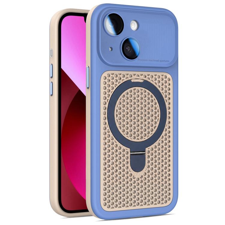 Custodia per telefono Armor Shield con rete di raffreddamento e supporto magnetico, con pellicola protettiva per l'obiettivo., For iPhone 15 Pro, For iPhone 15 Plus / 14 Plus, For iPhone 15, For iPhone 14 / 13