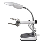 Saldatore da tavolo multifunzionale con lente e luce LED