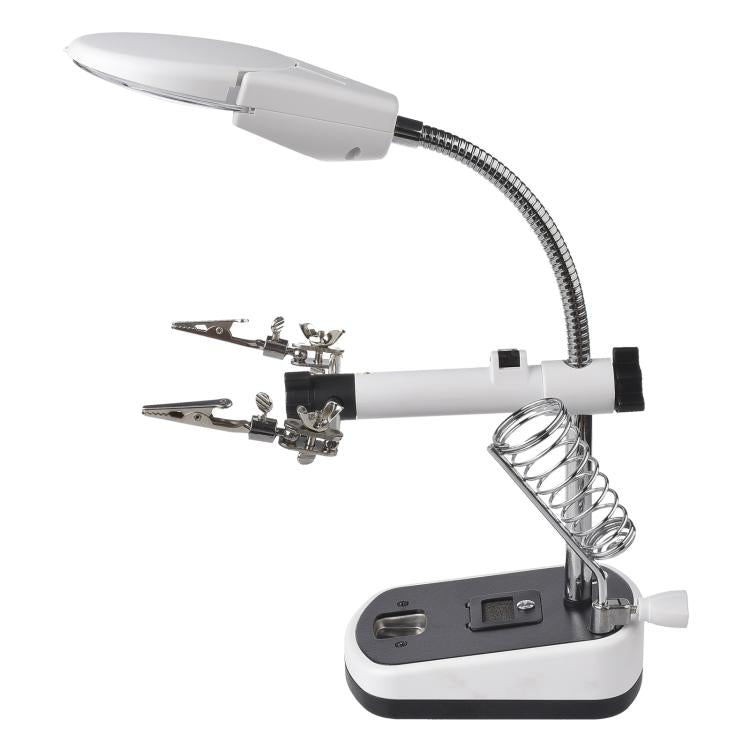Saldatore da tavolo multifunzionale con lente e luce LED
