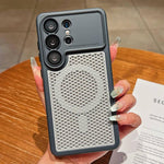 Custodia magnetica di raffreddamento Armor Shield Mesh per telefono con pellicola protettiva per obiettivo, For Galaxy S26 Ultra 5G, For Galaxy S26 5G, For Galaxy S25 Ultra 5G, For Galaxy S24 Ultra 5G