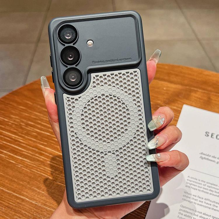 Custodia magnetica di raffreddamento Armor Shield Mesh per telefono con pellicola protettiva per obiettivo, For Galaxy S26 Ultra 5G, For Galaxy S26 5G, For Galaxy S25 Ultra 5G, For Galaxy S24 Ultra 5G
