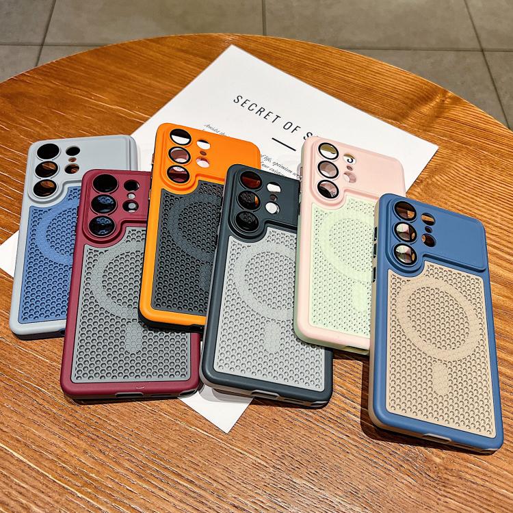 Custodia magnetica di raffreddamento Armor Shield Mesh per telefono con pellicola protettiva per obiettivo, For Galaxy S26 Ultra 5G, For Galaxy S26 5G, For Galaxy S25 Ultra 5G, For Galaxy S24 Ultra 5G