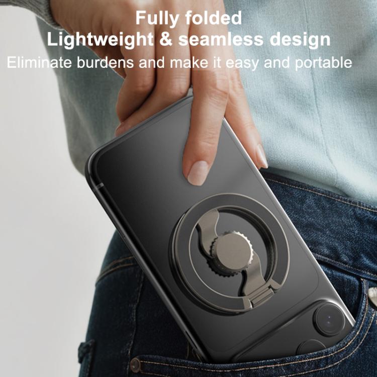 Supporto magnetico per telefono con giroscopio a punta di dita, completamente pieghevole, in versione galvanizzata.