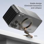 Supporto magnetico per telefono con giroscopio a punta di dita, completamente pieghevole, in versione galvanizzata.