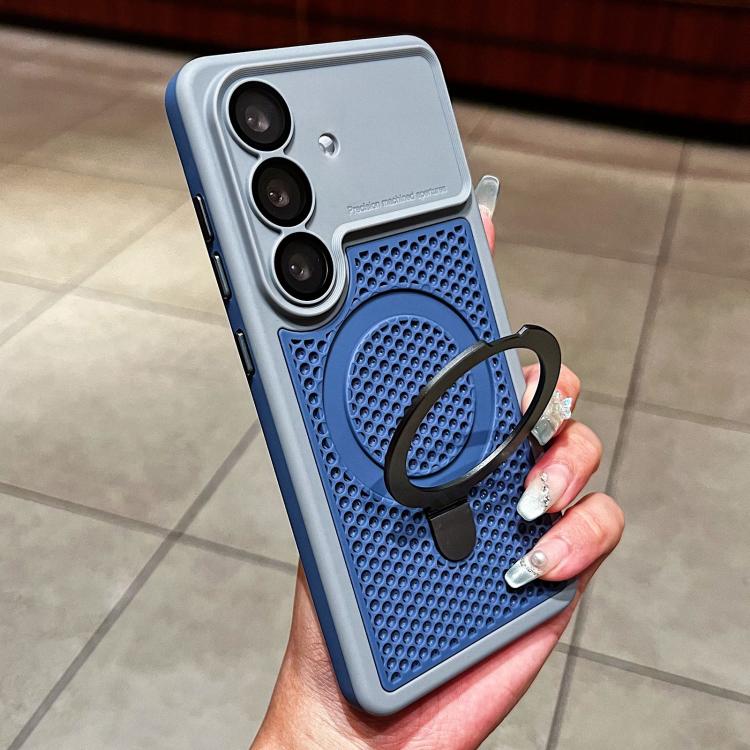 Custodia per telefono Armor Shield con rete di raffreddamento e supporto magnetico, con pellicola protettiva per l'obiettivo., For Galaxy S26 Ultra 5G, For Galaxy S26 5G, For Galaxy S25 Ultra 5G, For Galaxy S24 Ultra 5G