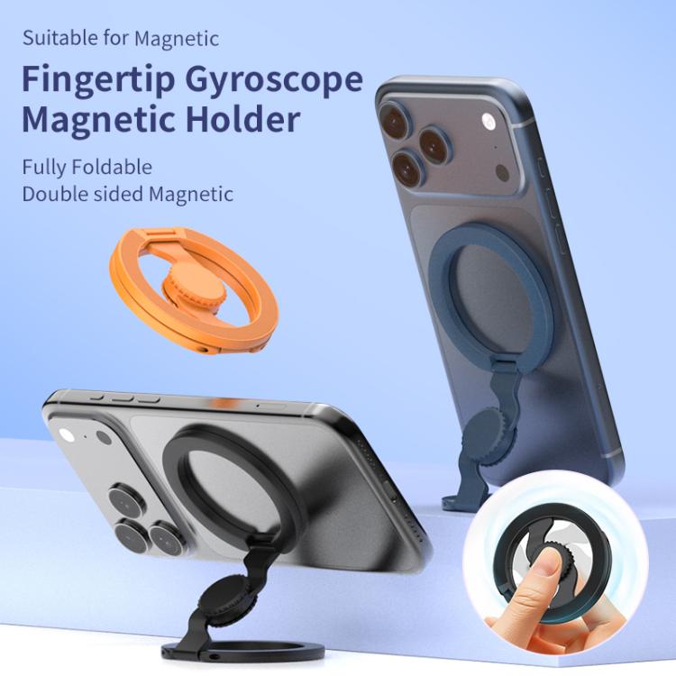 Supporto magnetico per telefono con giroscopio a punta di dita, versione verniciata, completamente pieghevole.