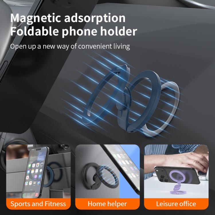 Supporto magnetico per telefono con giroscopio a punta di dita, versione verniciata, completamente pieghevole.