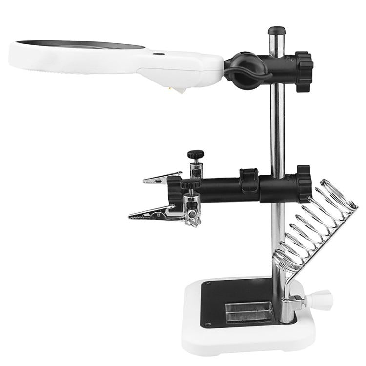 16129-AC Lente d'ingrandimento ausiliaria da tavolo multifunzione con clip USB e luce LED