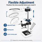 16129-AC Lente d'ingrandimento ausiliaria da tavolo multifunzione con clip USB e luce LED
