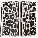Portafoglio con stampa leopardata in ecopelle con cordino per iPhone XR