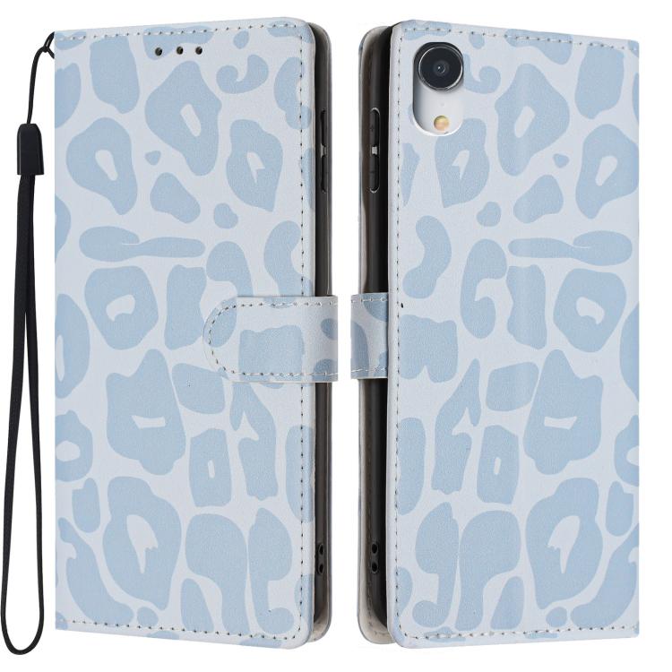 Portafoglio con stampa leopardata in ecopelle con cordino per iPhone XR