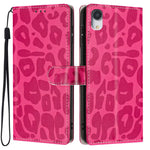 Portafoglio con stampa leopardata in ecopelle con cordino per iPhone XR