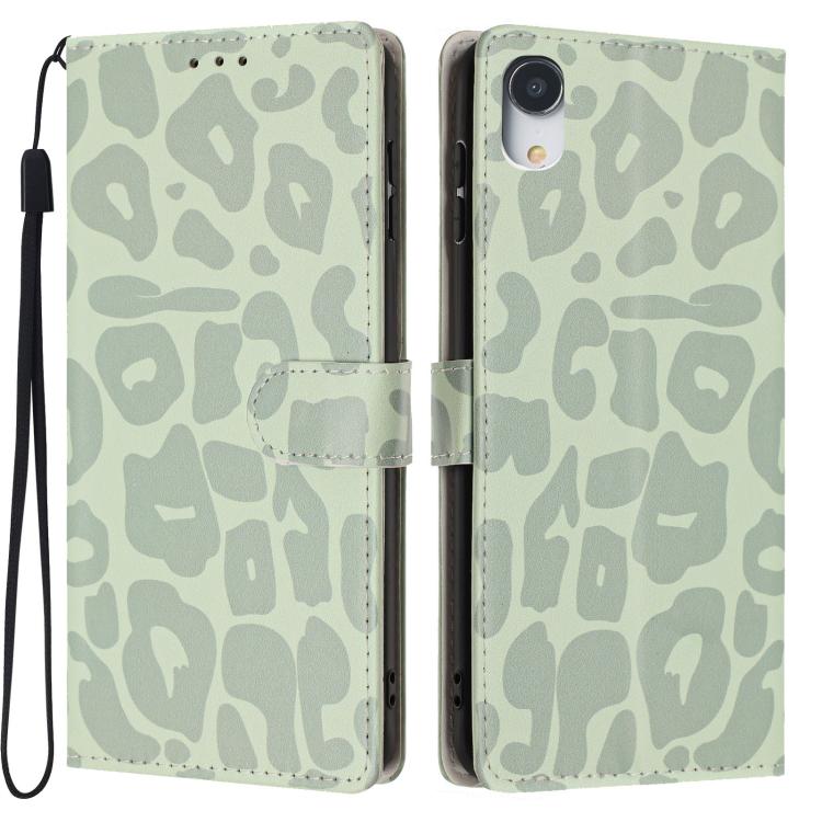 Portafoglio con stampa leopardata in ecopelle con cordino per iPhone XR