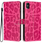 Portafoglio con stampa leopardata in ecopelle con cordino per iPhone XR