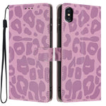 Portafoglio con stampa leopardata in ecopelle con cordino per iPhone XR