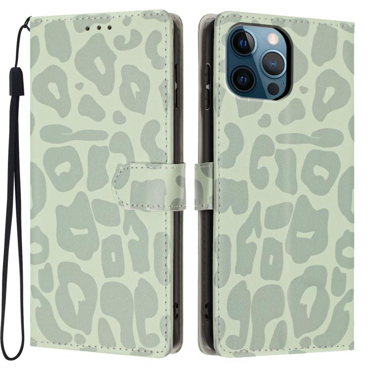 Portafoglio con stampa leopardata in ecopelle con cordino per iPhone 13 Pro
