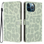 Portafoglio con stampa leopardata in ecopelle con cordino per iPhone 13 Pro