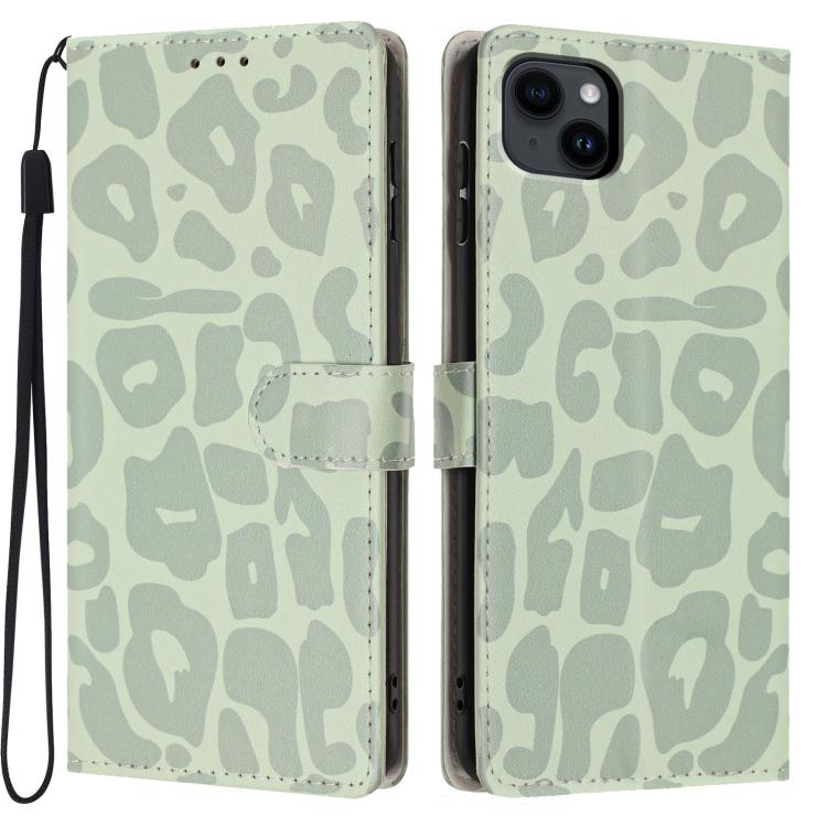 Portafoglio con stampa leopardata in ecopelle con cordino per iPhone 15 Pro e 15