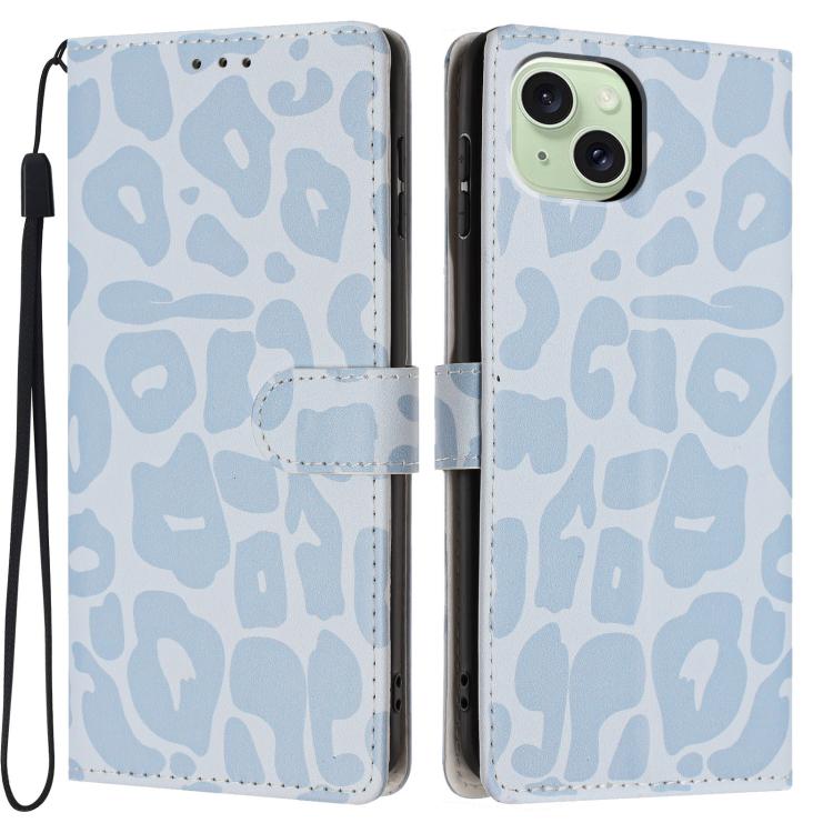 Portafoglio con stampa leopardata in ecopelle con cordino per iPhone 15 Pro e 15