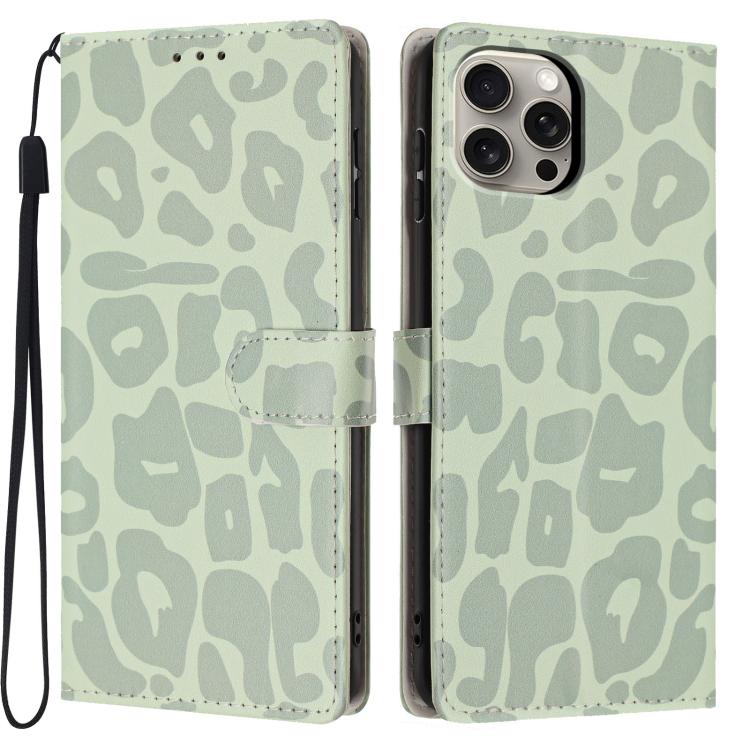 Portafoglio con stampa leopardata in ecopelle con cordino per iPhone 15 Pro e 15