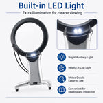11B-1 Lente d'ingrandimento da appendere/da tavolo a doppio uso per anziani con luce LED