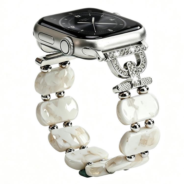 Cinturino per orologio in resina con catena di strass a forma di D, For Apple Watch 46mm / 49mm / 45mm / 44mm, For Apple Watch 42mm / 41mm / 40mm / 38mm
