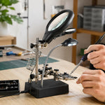 16129-C1 Supporto da tavolo per riparazione saldatura con lente d'ingrandimento e luce LED, 16129-C1