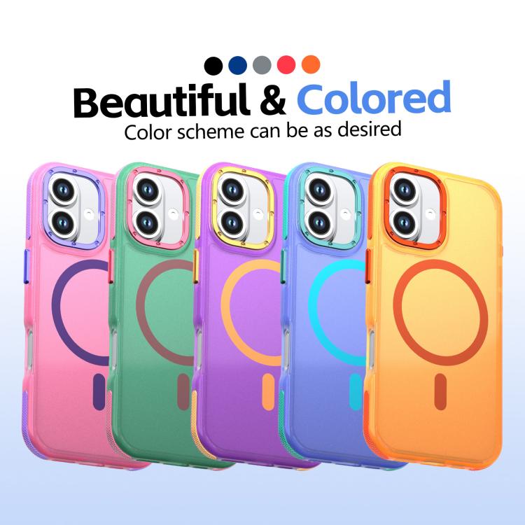 Custodia magnetica bicolore per iPhone 17 con protezione obiettivo