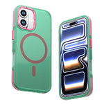 Custodia magnetica bicolore per iPhone 17 con protezione obiettivo