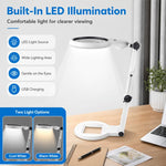 Lente d'ingrandimento da tavolo pieghevole 3B-1G con luce LED per riparazioni.
