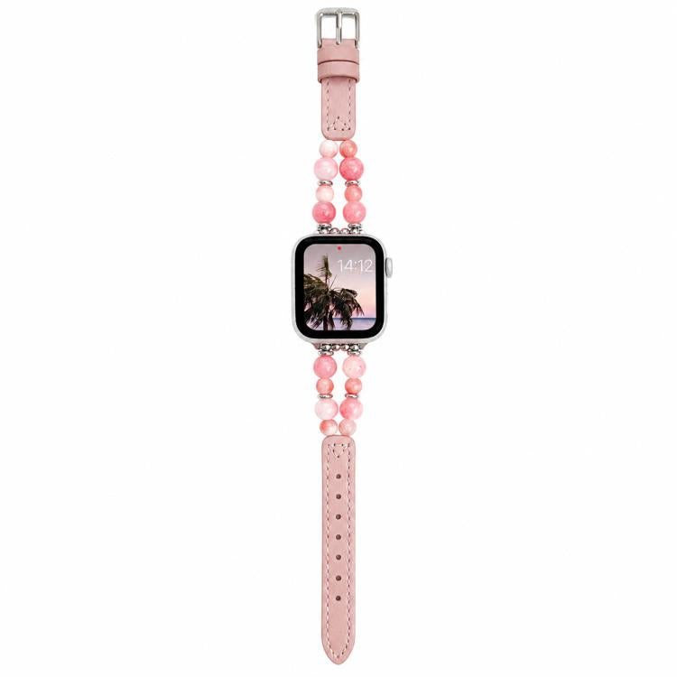 Cinturino per orologio ibrido in ecopelle con perline color arcobaleno, For Apple Watch 46mm / 49mm / 45mm / 44mm, For Apple Watch 42mm / 41mm / 40mm / 38mm