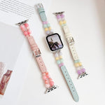Cinturino per orologio ibrido in ecopelle con perline color arcobaleno, For Apple Watch 46mm / 49mm / 45mm / 44mm, For Apple Watch 42mm / 41mm / 40mm / 38mm