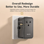 Adattatore da viaggio universale Yesido MC47 con caricabatterie rapido GaN a 4 porte da 25 W e connettore a 4 porte., MC47