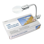 Lente d'ingrandimento universale flessibile da tavolo in metallo 4B-4 con luce LED