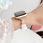 Cinturino per orologio in silicone con chiusura a inversione ibrida in metallo e motivo floreale., For Apple Watch 46mm / 49mm / 45mm / 44mm, For Apple Watch 42mm / 41mm / 40mm / 38mm