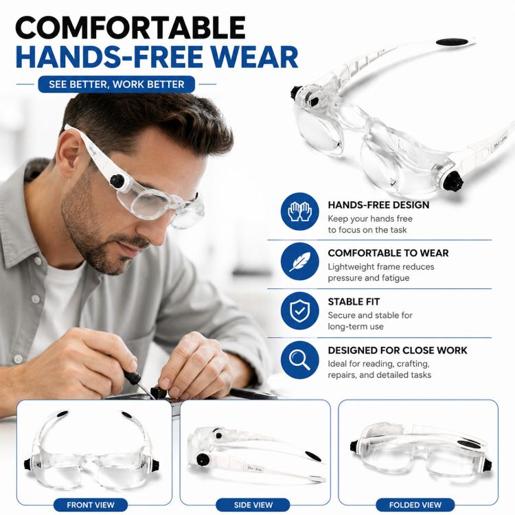 7102-360 Occhiali pieghevoli con lente d'ingrandimento a 360 gradi, 7102-360