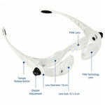 Lente d'ingrandimento regolabile modello 7102-450, stile occhiali., 7102-450